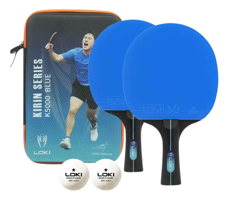 SET DE 2 PALETAS DE PING PONG NIVEL INICIAL COLOR NEGRO - 1