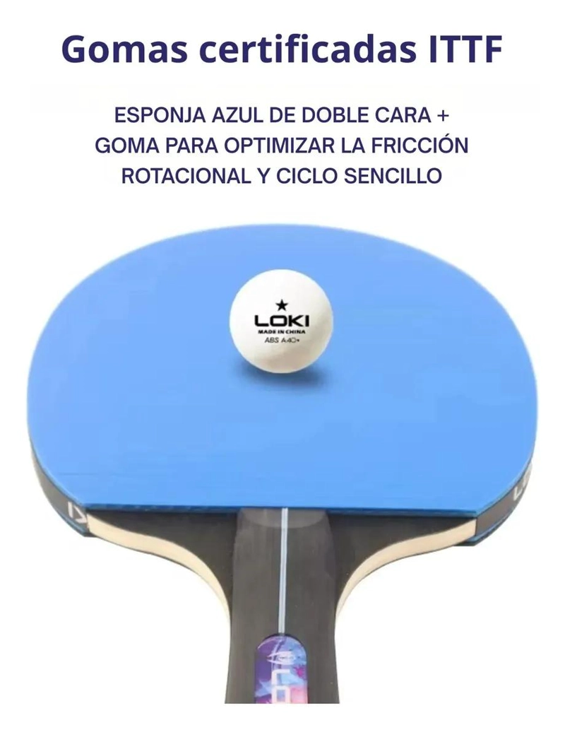 SET DE 2 PALETAS DE PING PONG NIVEL INICIAL COLOR NEGRO - 5