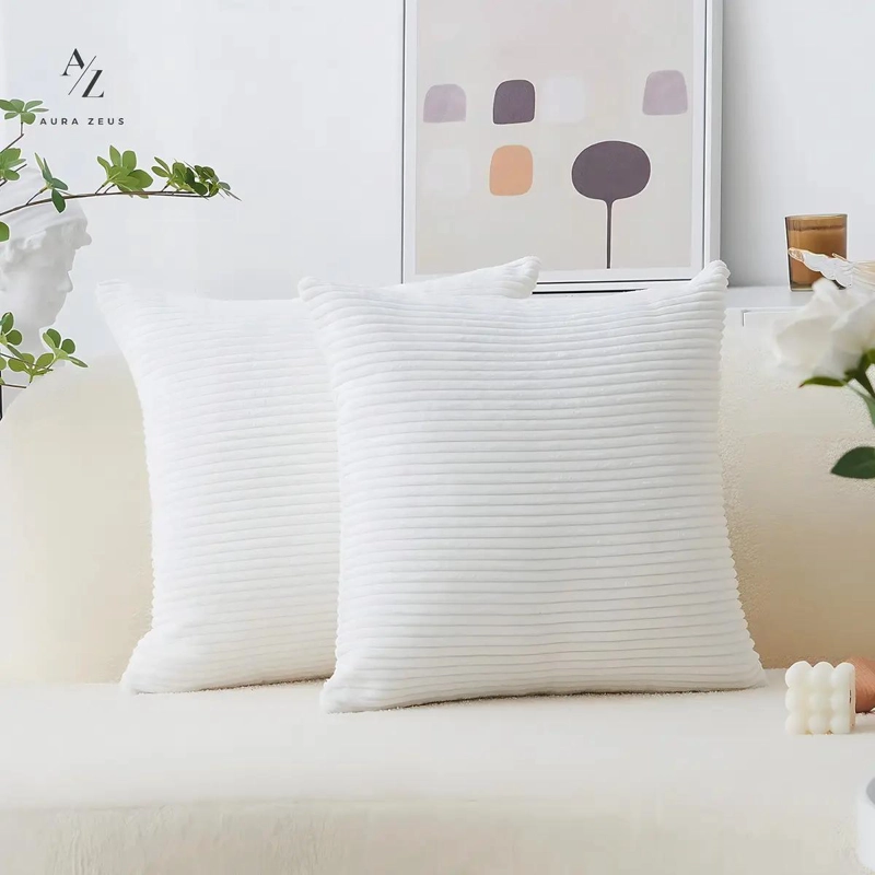 PACK DE 2 FUNDAS DE COJIN DECORATIVAS CON DISEÑO DE RAYAS MODERNAS - 1