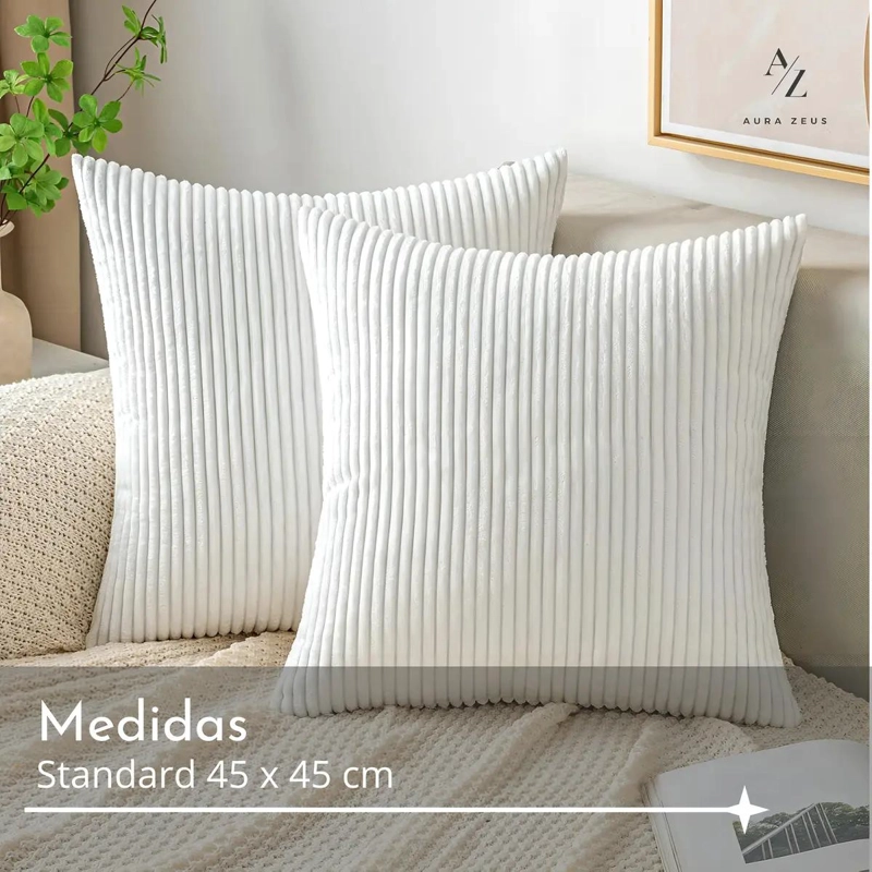 PACK DE 2 FUNDAS DE COJIN DECORATIVAS CON DISEÑO DE RAYAS MODERNAS - 3