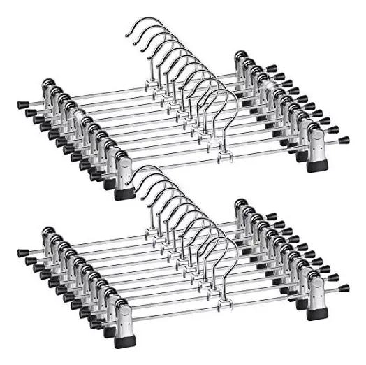 PACK DE 10 GANCHOS METALICOS CON PINZA PARA COLGAR JEANS - 1