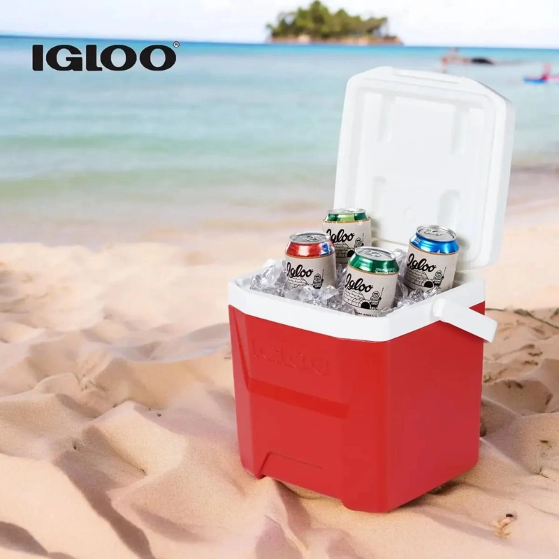 COOLER PORTATIL PARA BEBIDAS Y ALIMENTOS CON CAPACIDAD DE 11.3 LITROS COLOR ROJO - 2