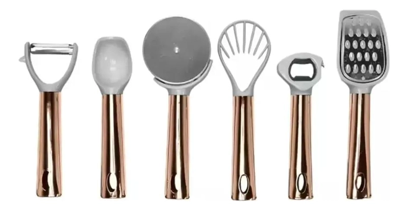 SET DE UTENSILIOS DE COCINA CON 6 PIEZAS EN COLOR BLANCO - 2