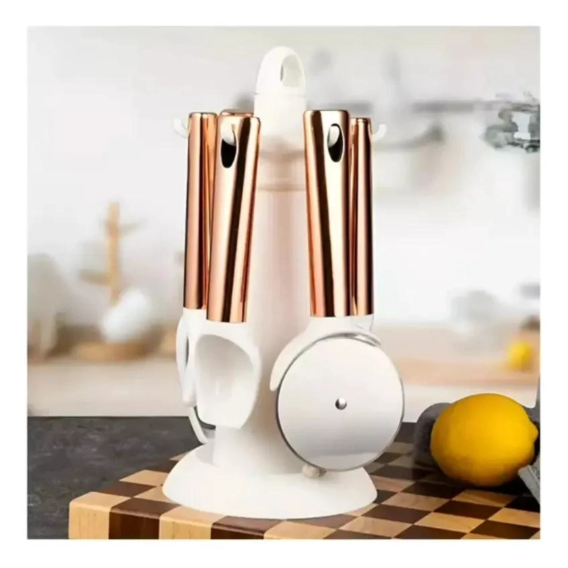 SET DE UTENSILIOS DE COCINA CON 6 PIEZAS EN COLOR BLANCO - 3