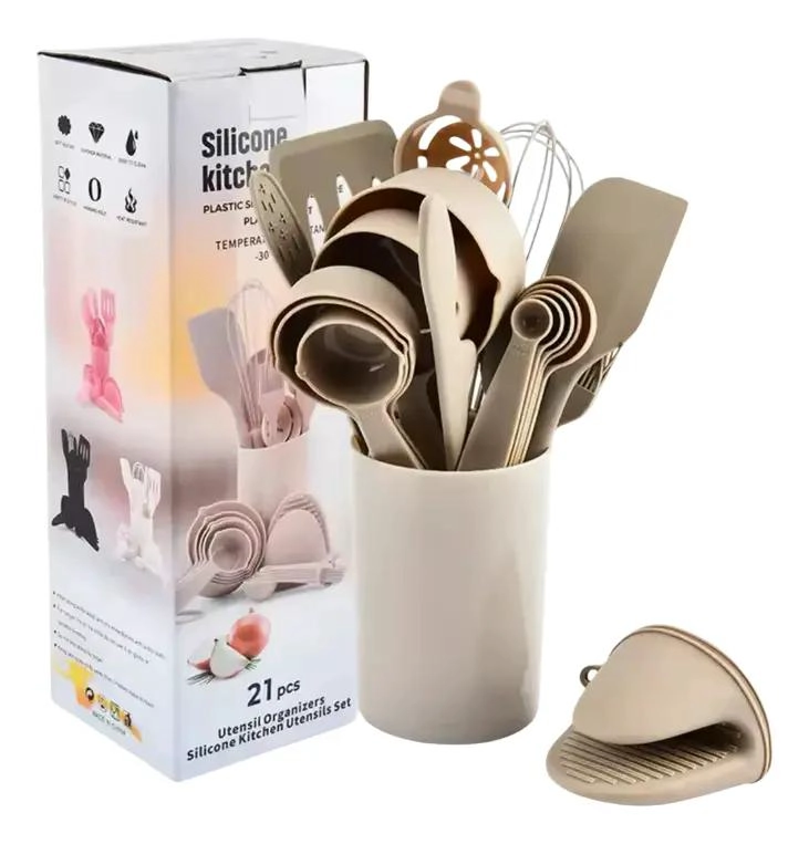 SET COMPLETO DE UTENSILIOS DE COCINA DE SILICONA CON 21 PIEZAS - 1