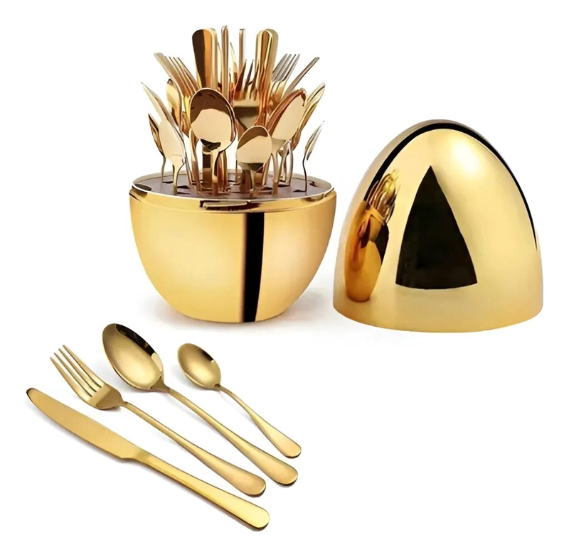 SET DE 24 CUBIERTOS DE ACERO INOXIDABLE CON DISEÑO ERGONOMICO - 2