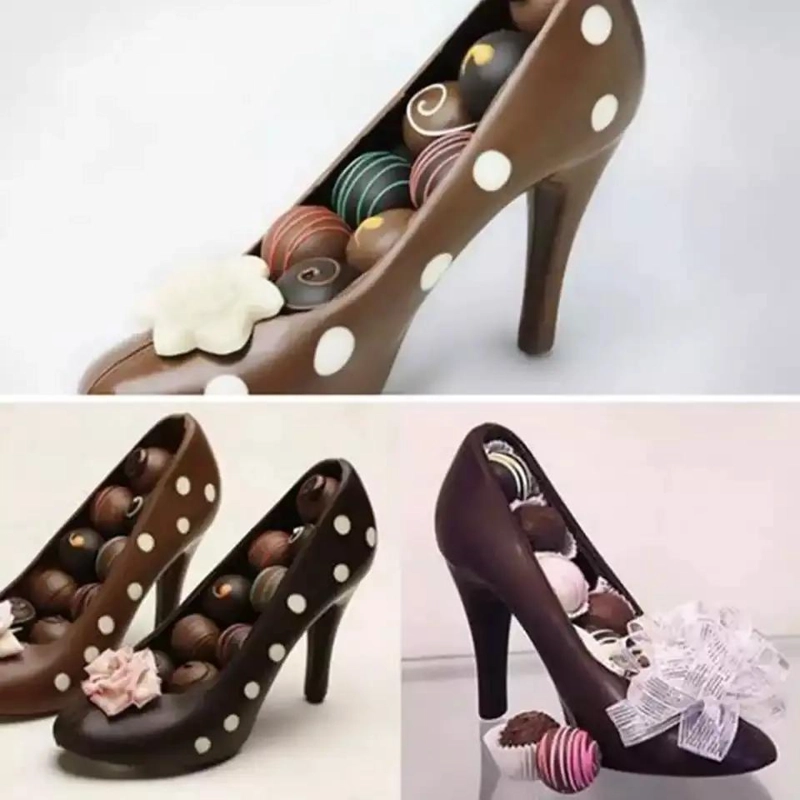 MOLDE DE POLICARBONATO PARA CHOCOLATE CON DISEÑO DE ZAPATO DE TACON ALTO 3D - 5