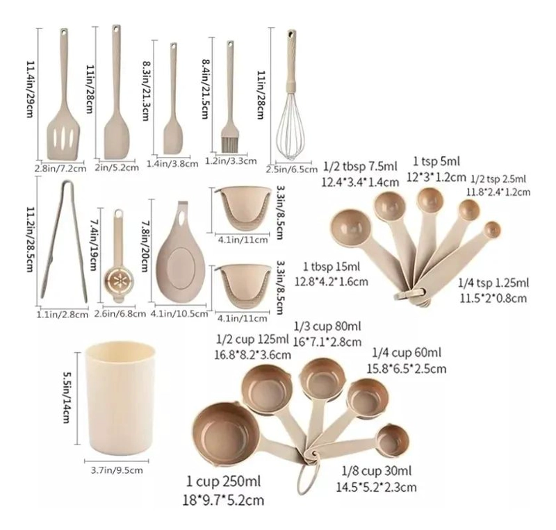 SET DE UTENSILIOS DE COCINA Y REPOSTERIA DE SILICONA CON 21 PIEZAS - 4