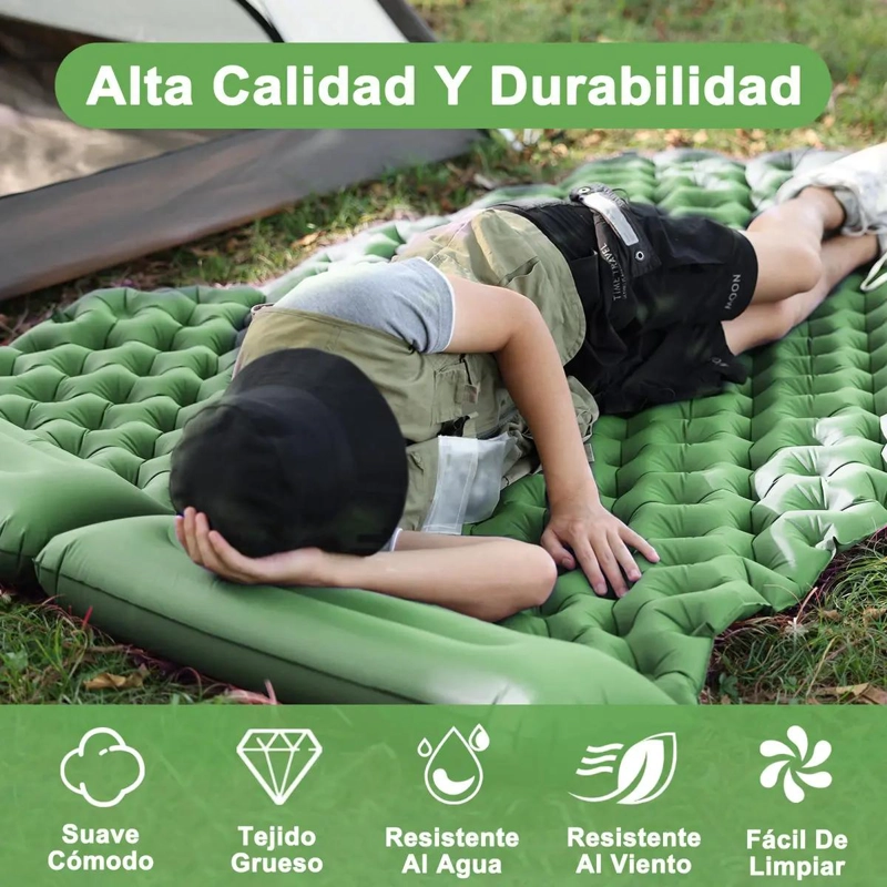 COLCHONETA INFLABLE PARA CAMPING CON BOMBA DE PIE PARA DOS PERSONAS - 5