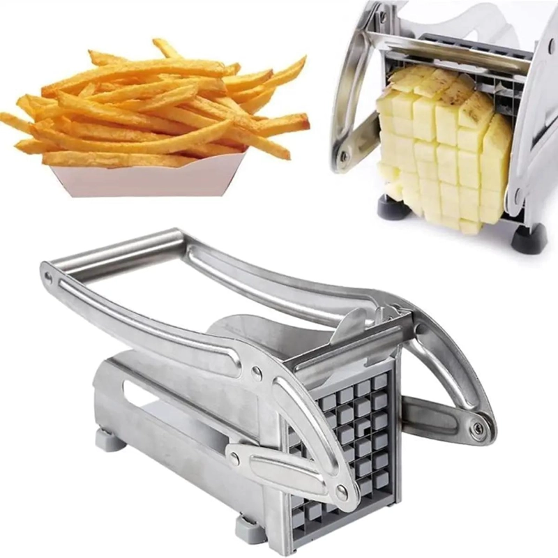 CORTADOR MANUAL PARA PAPAS FRITAS DE ACERO INOXIDABLE RESISTENTE - 1