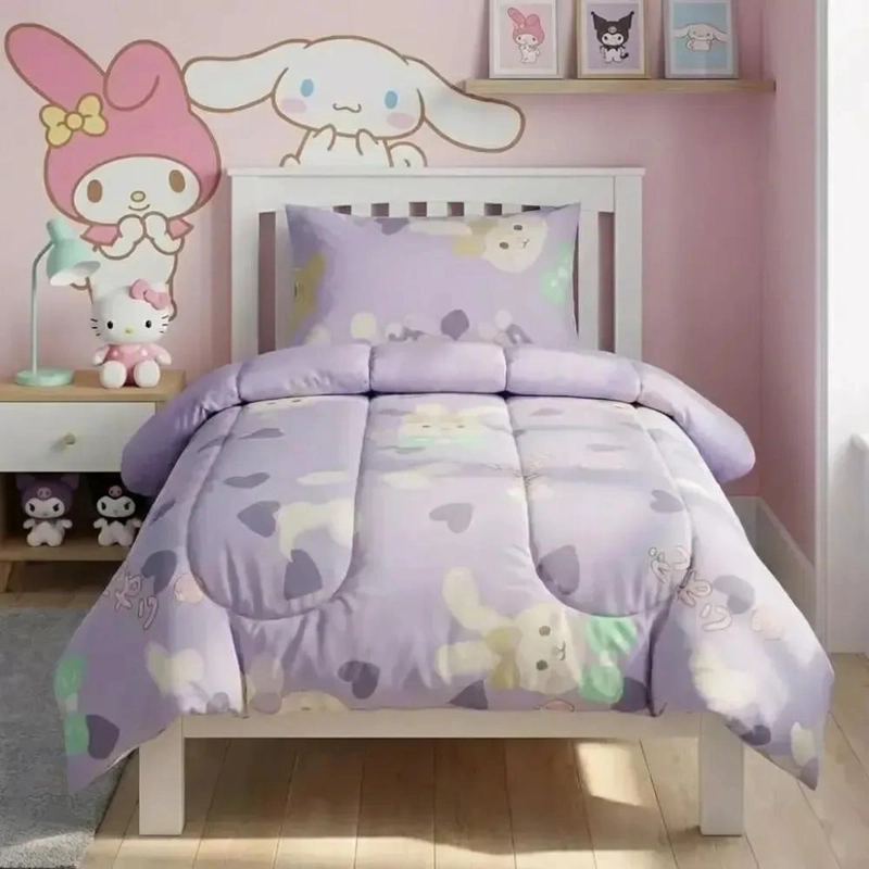 PLUMON INFANTIL REVERSIBLE PARA CAMA DE 1 Y 1.5 PLAZAS CON DISEÑO BUNNIE - 1