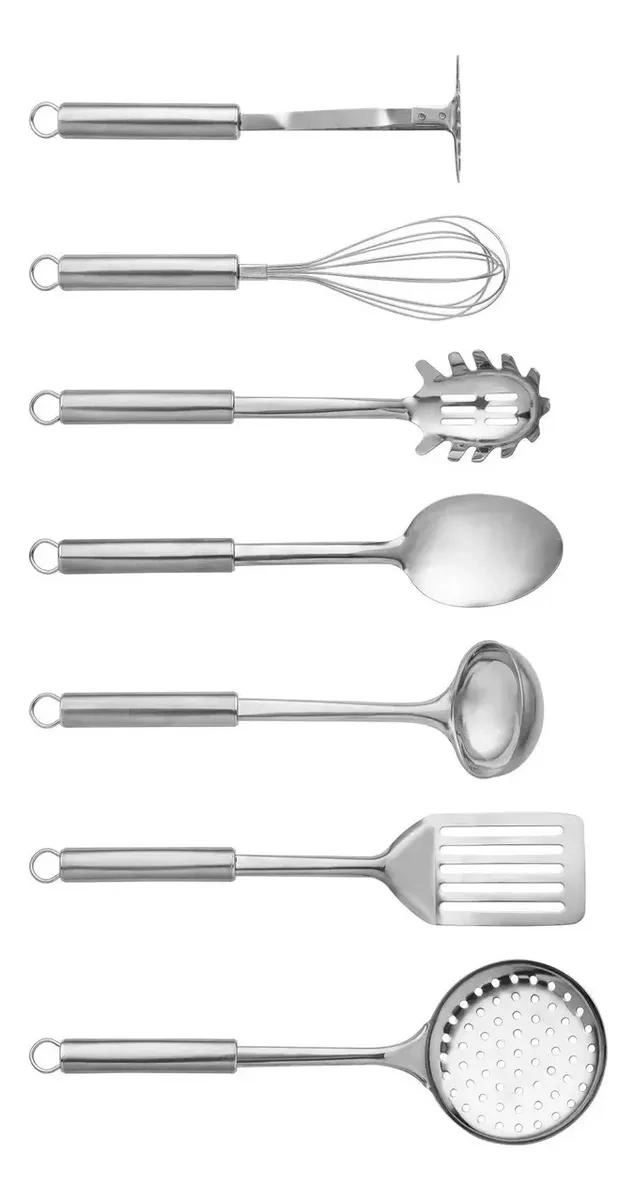 SET DE UTENSILIOS DE COCINA DE ACERO INOXIDABLE CON 8 PIEZAS - 3