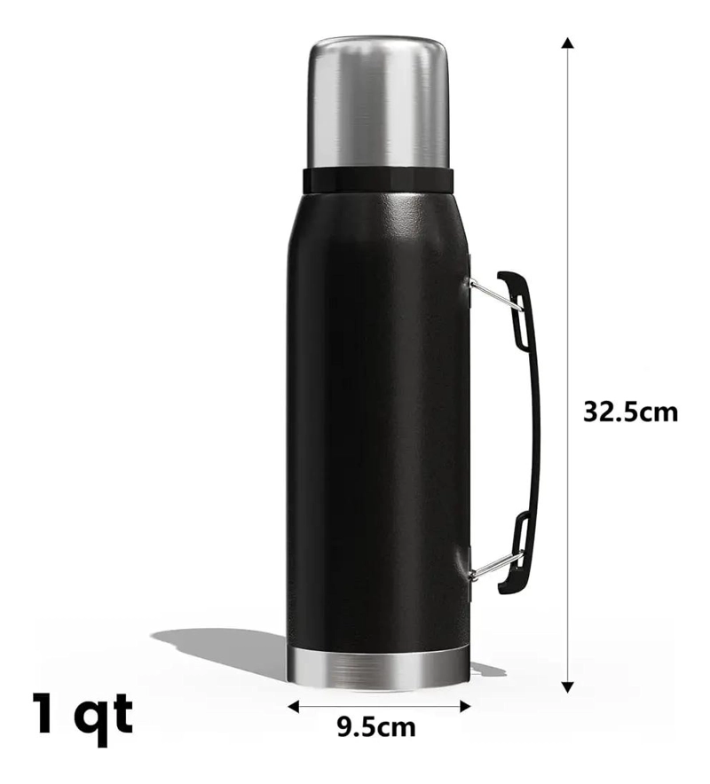TERMO CLASICO DE ACERO INOXIDABLE CON CAPACIDAD DE 1 LITRO PARA BEBIDAS - 5