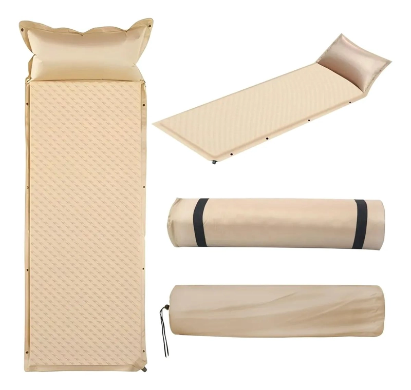 COLCHONETA AUTOINFLABLE PARA CAMPING CON ALMOHADA INTEGRADA 1 PLAZA - 1