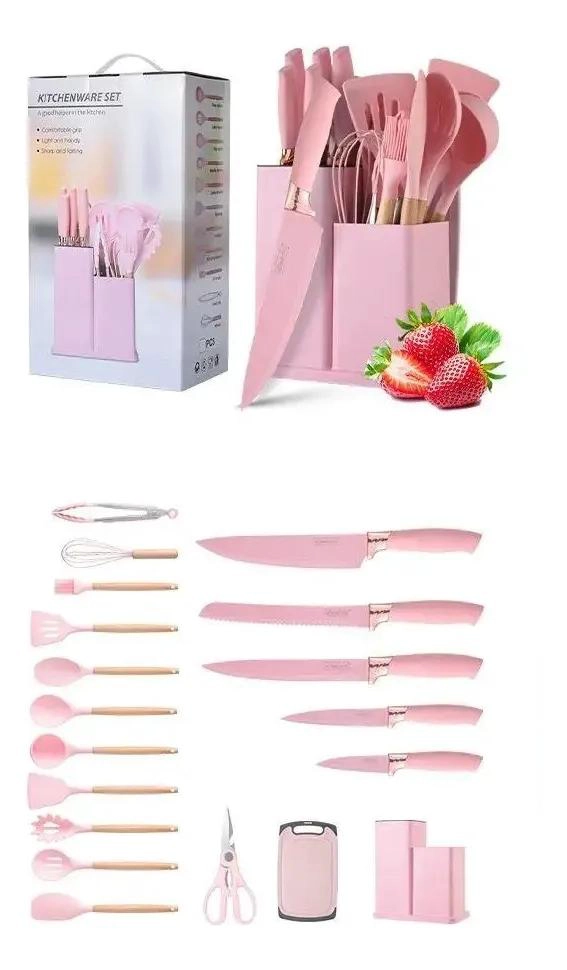 SET DE UTENSILIOS DE COCINA CON 19 PIEZAS DE SILICONA ANTIADHERENTE - 2