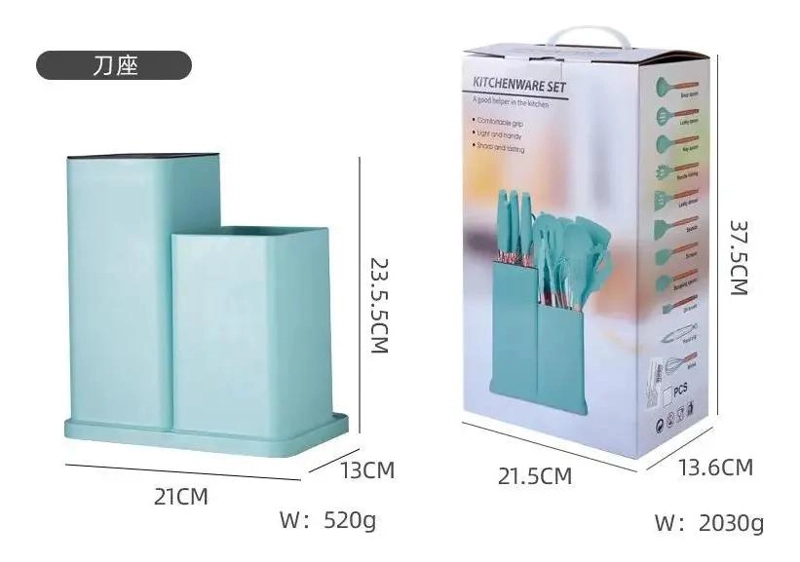 SET DE UTENSILIOS DE COCINA CON 19 PIEZAS DE SILICONA ANTIADHERENTE - 3