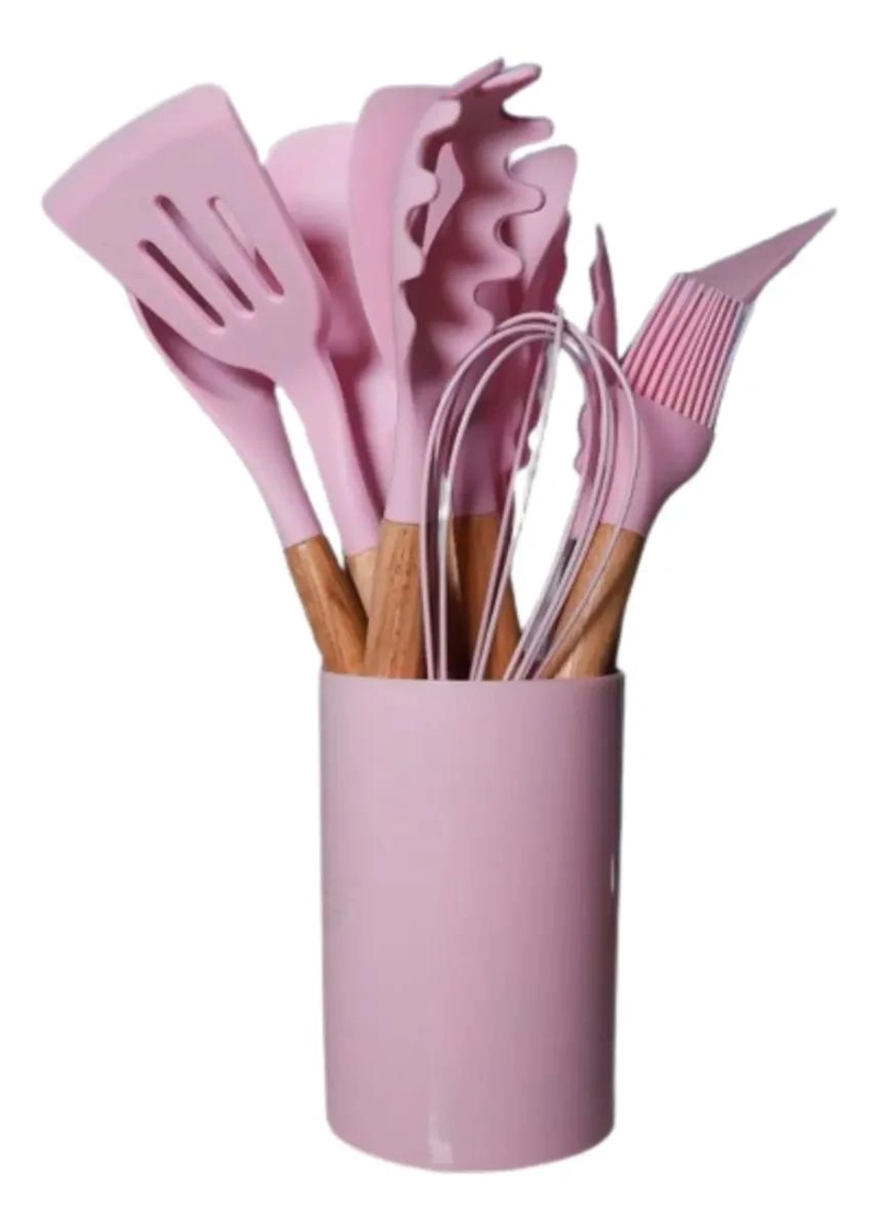 SET DE 12 UTENSILIOS DE COCINA DE SILICONA ANTIADHERENTE RESISTENTES AL CALOR - 1