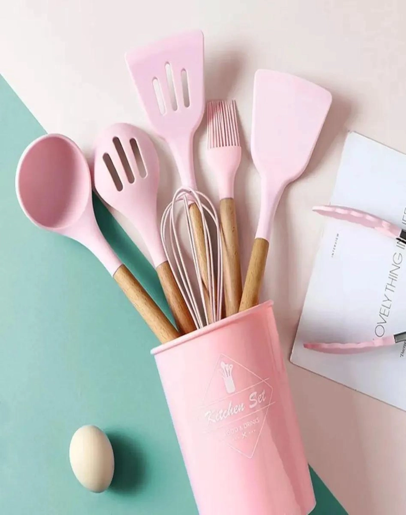 SET DE 12 UTENSILIOS DE COCINA DE SILICONA ANTIADHERENTE RESISTENTES AL CALOR - 2