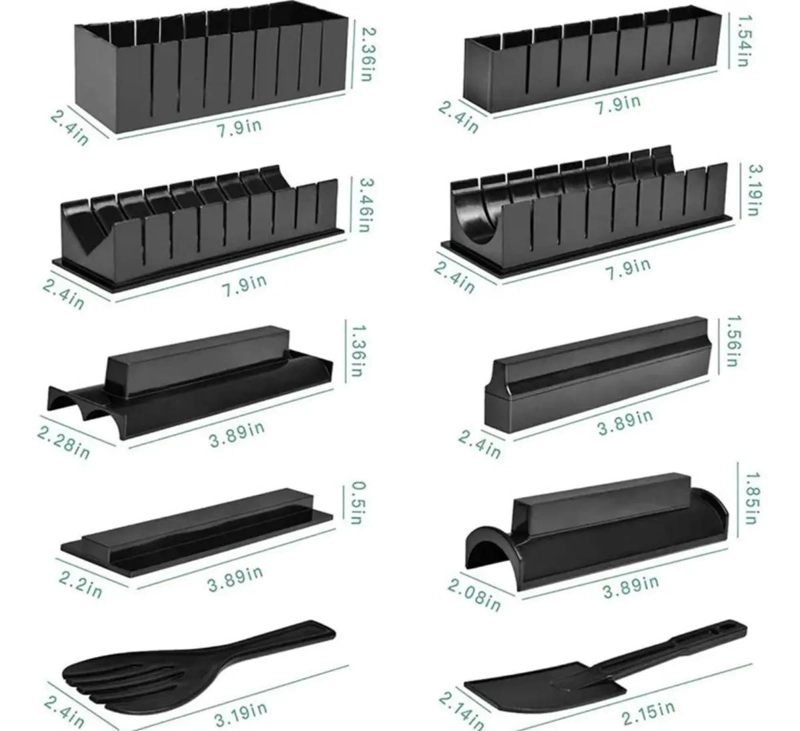 KIT PARA FABRICAR SUSHI CON MOLDES DE DIFERENTES FORMAS VARIADAS - 2