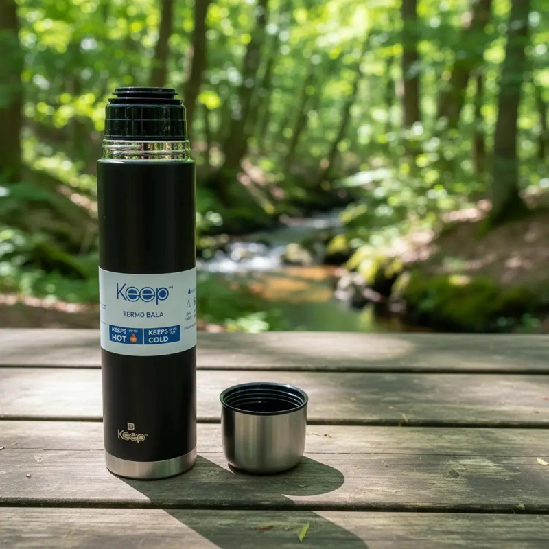 TERMO PARA AGUA CON CAPACIDAD DE 1 LITRO Y DISEÑO ERGONOMICO - 1