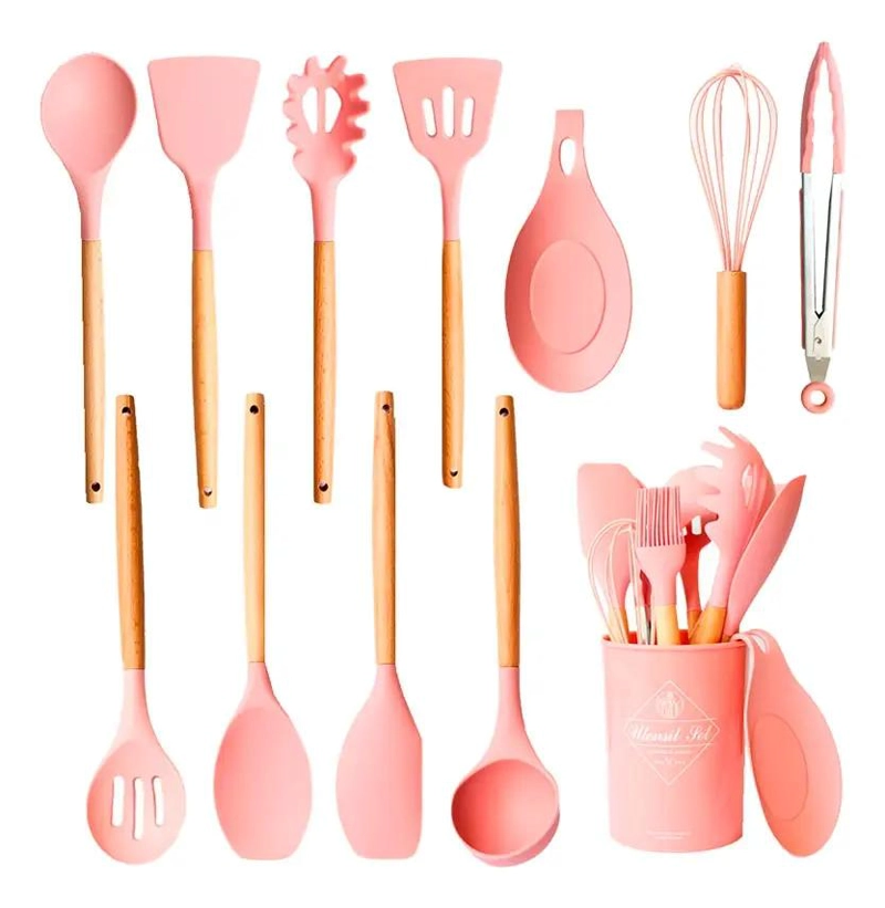 SET DE UTENSILIOS DE COCINA ANTIADHERENTES DE SILICONA 11 PIEZAS - 1