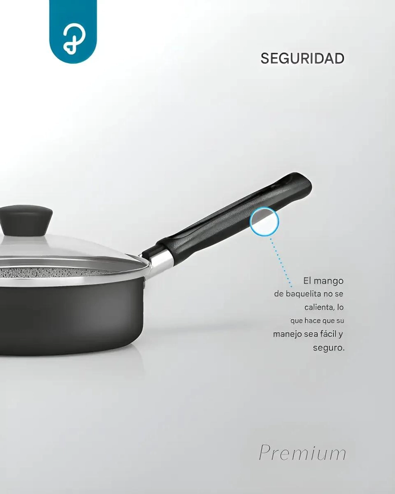 SARTE N ANTIADHERENTE DE 14 CM CON TAPA DE GRANITO PARA COCINAR HUEVOS - 5