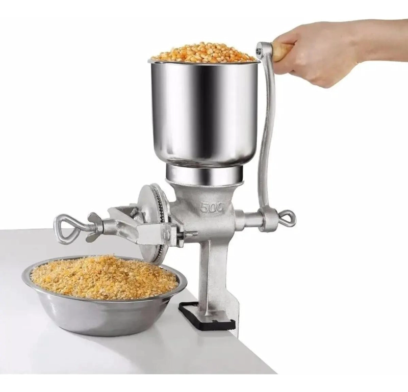 MOLINILLO DE GRANO CON TOLVA ALTA Y DISEÑO PLATEADO PARA CAFE - 1