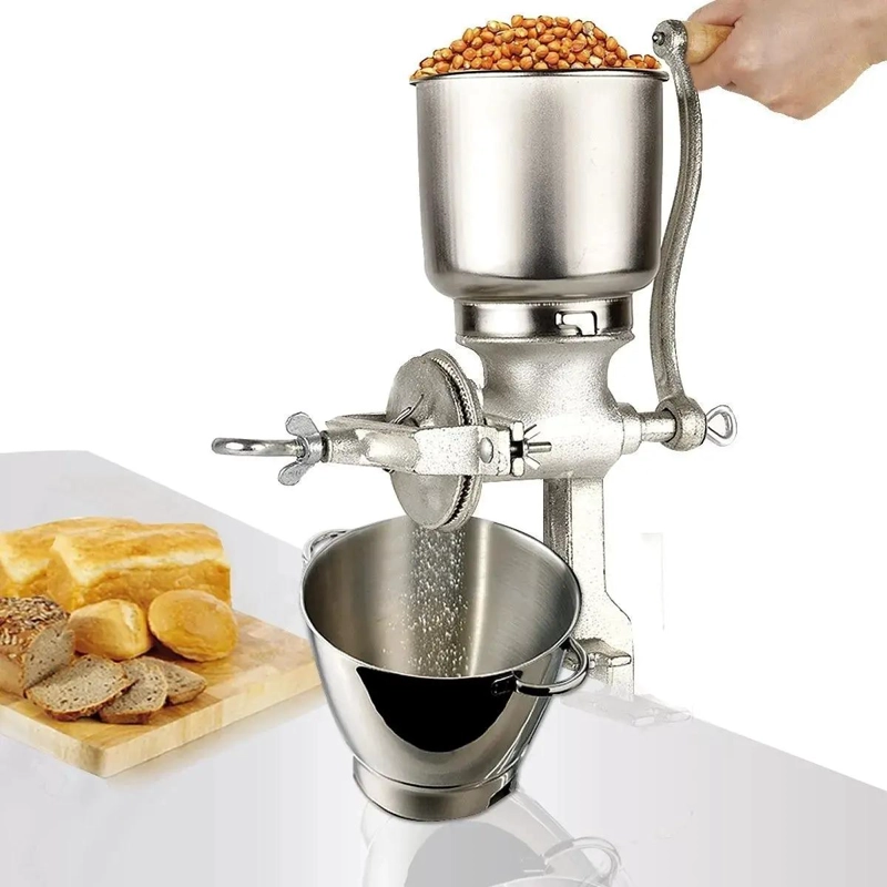 MOLINILLO DE GRANO CON TOLVA ALTA Y DISEÑO PLATEADO PARA CAFE - 3