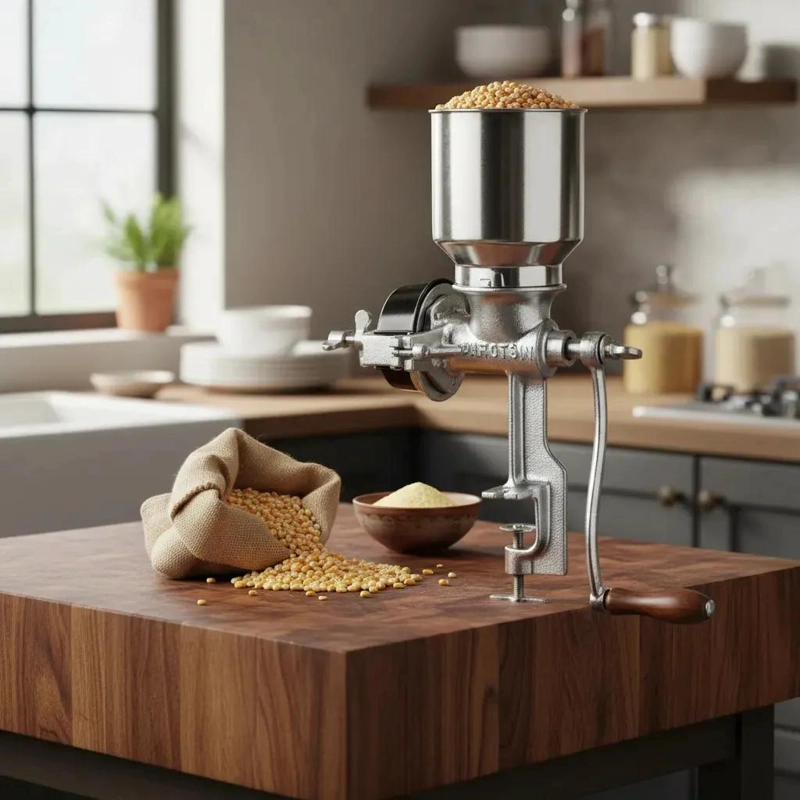 MOLINO MANUAL METALICO PARA GRANOS Y CEREALES CON DISEÑO RESISTENTE - 1
