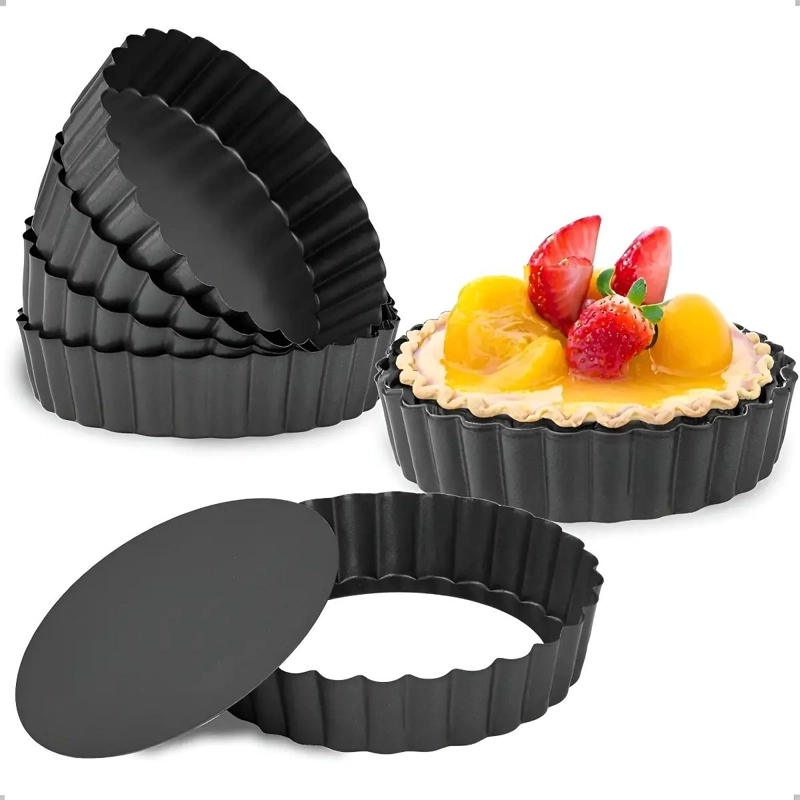 SET DE 12 MOLDES DESMONTABLES PARA MINI TARTALETAS CON RECUBRIMIENTO ANTIADHER - 1
