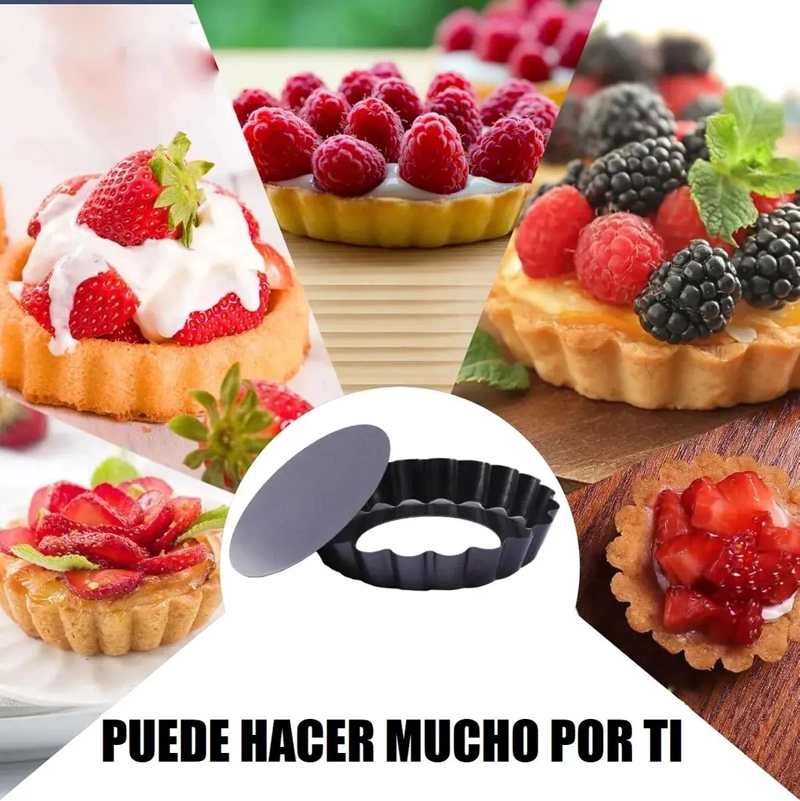 SET DE 12 MOLDES DESMONTABLES PARA MINI TARTALETAS CON RECUBRIMIENTO ANTIADHER - 3