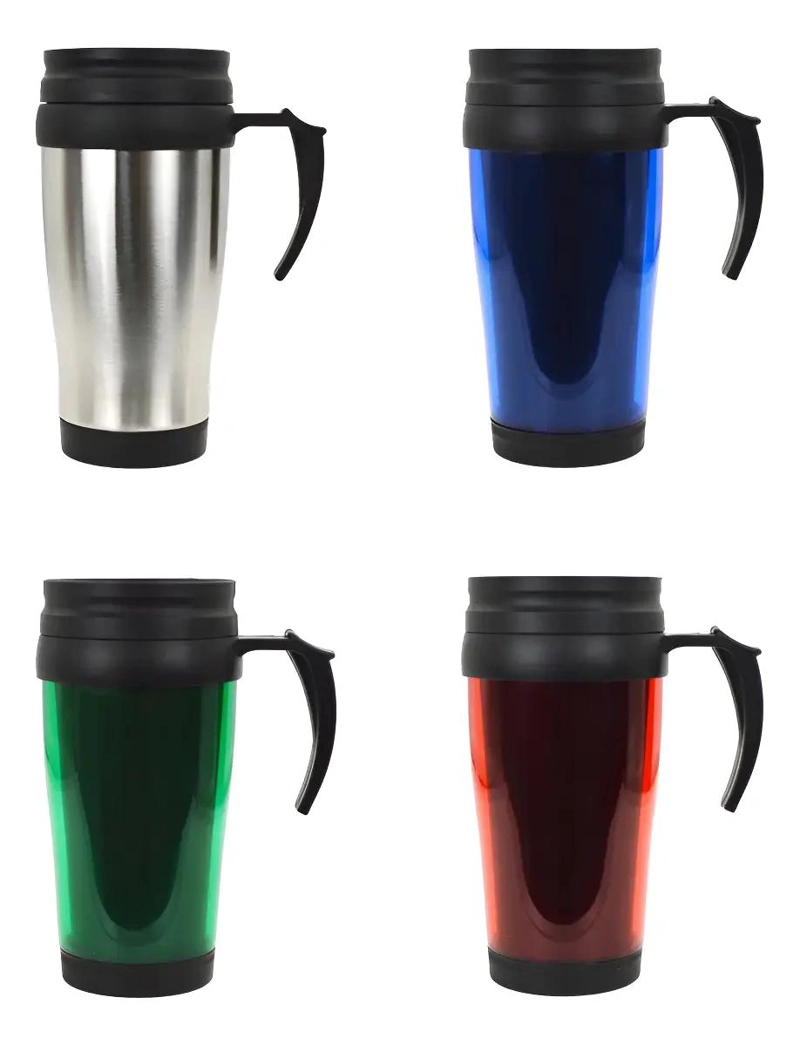 VASO TE RMICO DE ALUMINIO PARA BEBIDAS EN EL AUTO CON TAPA SEGURA - 1
