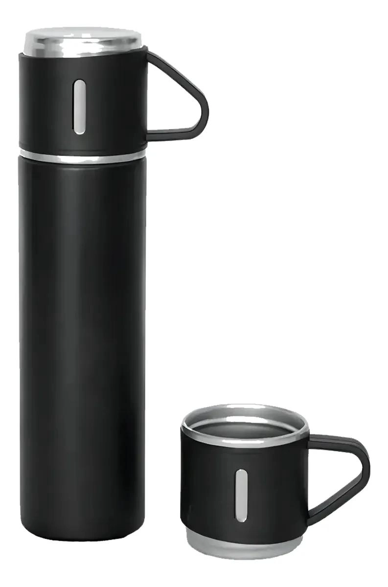 TERMO DE ACERO INOXIDABLE CON TAZA INTEGRADA 500 ML CAPACIDAD - 1