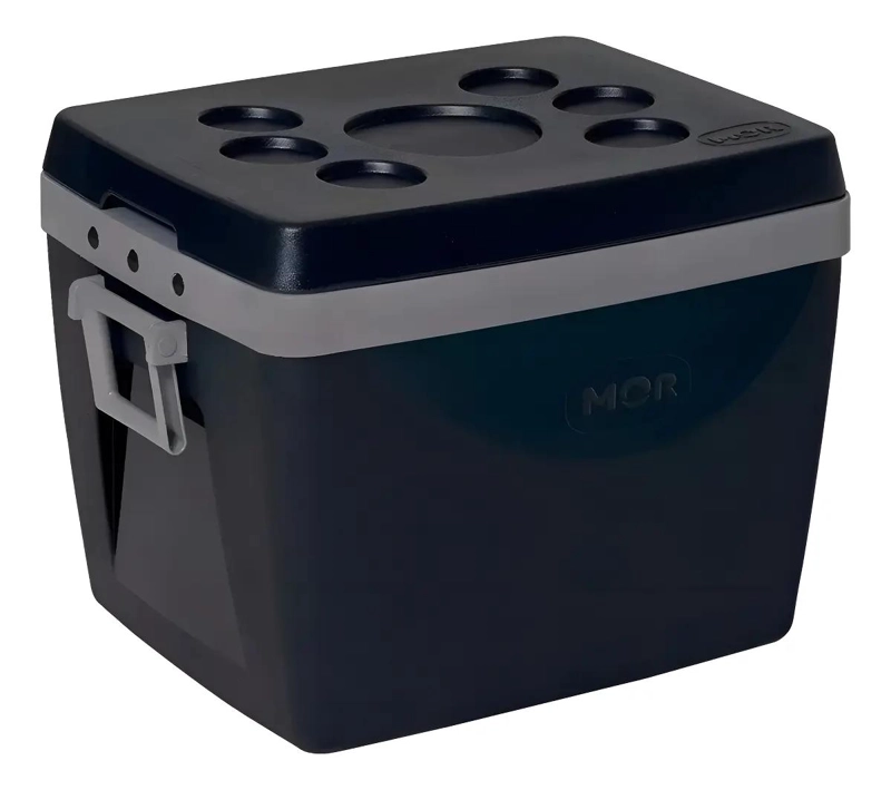 COOLER PORTATIL DE 75 LITROS COLOR NEGRO PARA MANTENER BEBIDAS FRIAS - 1