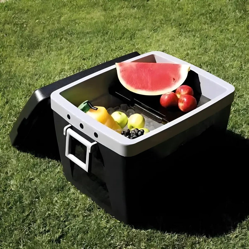 COOLER PORTATIL DE 75 LITROS COLOR NEGRO PARA MANTENER BEBIDAS FRIAS - 5