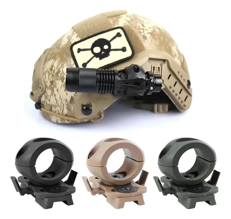 SOPORTE ADAPTADOR PARA LINTERNA CON ABRAZADERA PARA CASCO TACTICO - 1