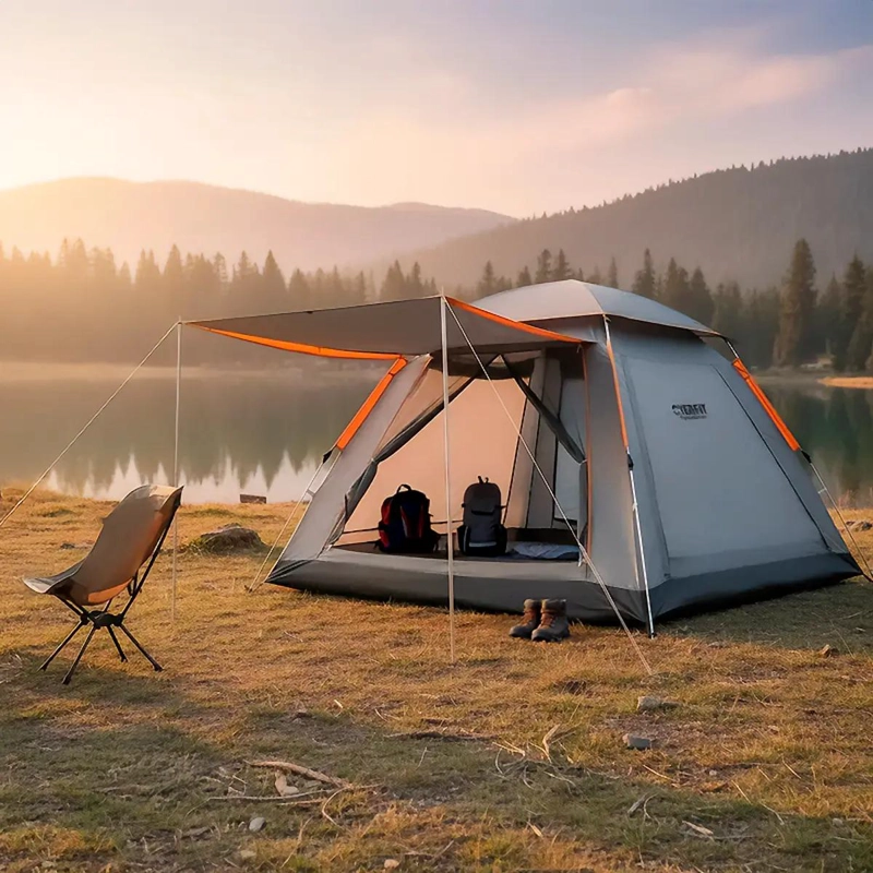 CARPA TELESCOPICA IMPERMEABLE PARA CAMPING DE 6 PERSONAS - 1