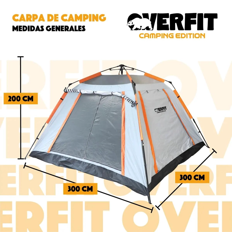 CARPA TELESCOPICA IMPERMEABLE PARA CAMPING DE 6 PERSONAS - 2