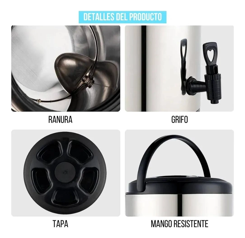 TERMO DISPENSADOR PARA AGUA CALIENTE CAPACIDAD 8 LITROS - 4
