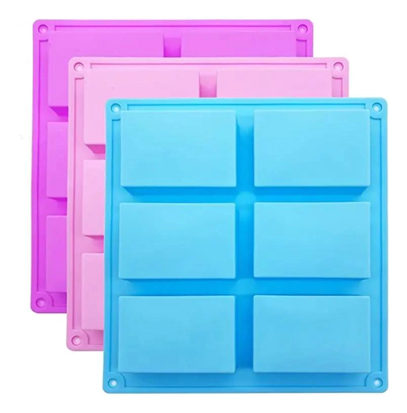 MOLDE RECTANGULAR DE SILICONA PARA JABON ARTESANAL Y PAN EN COLORES VARIADOS - 1