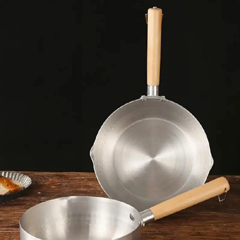 SARTE N DE ACERO INOXIDABLE CON MANGO DE MADERA DE 22 CM PARA COCINA - 3