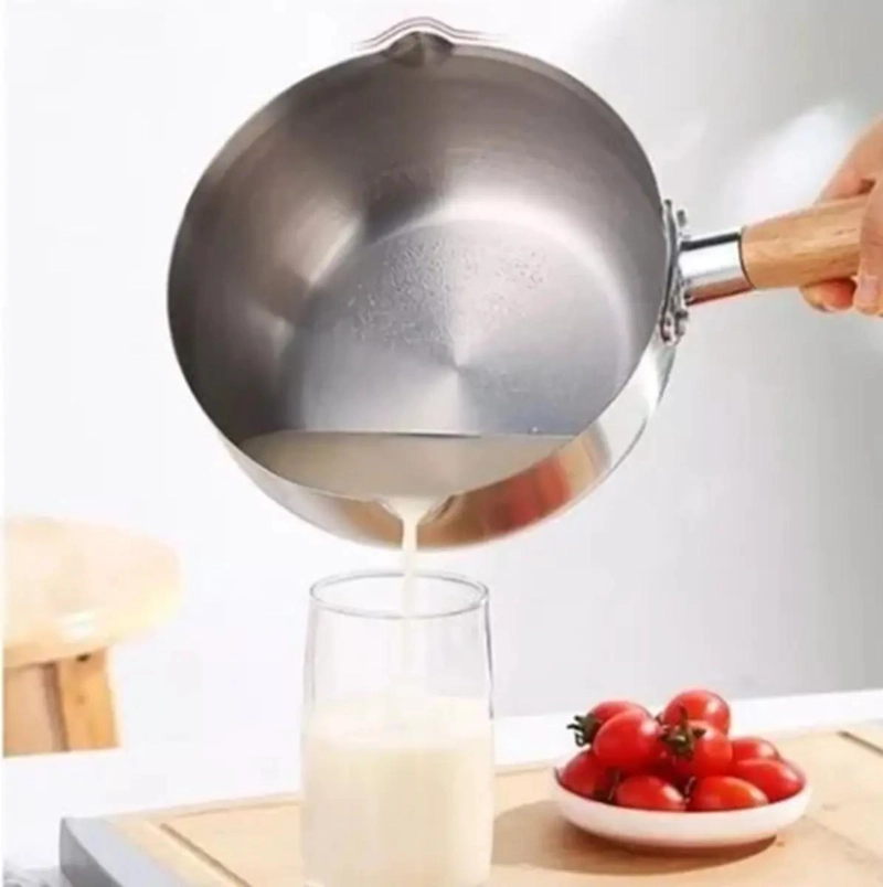 SARTE N DE ACERO INOXIDABLE CON MANGO DE MADERA DE 22 CM PARA COCINA - 4