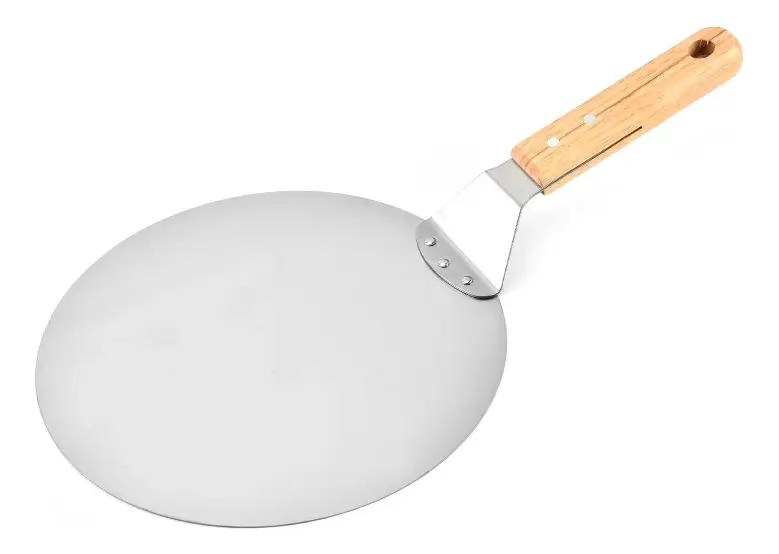 PALA REDONDA PARA PIZZA DE 30 CM CON MANGO DE MADERA CLARA - 3