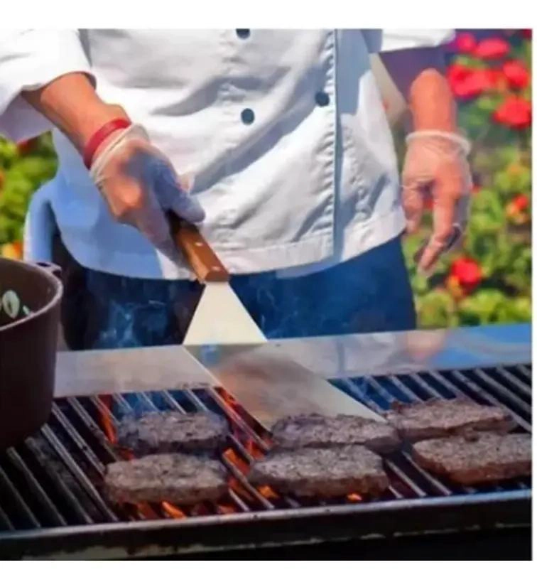 SET DE 3 ESPATULAS GRUESAS PARA CHURRASCO Y COCINA EN PLANCHA - 5