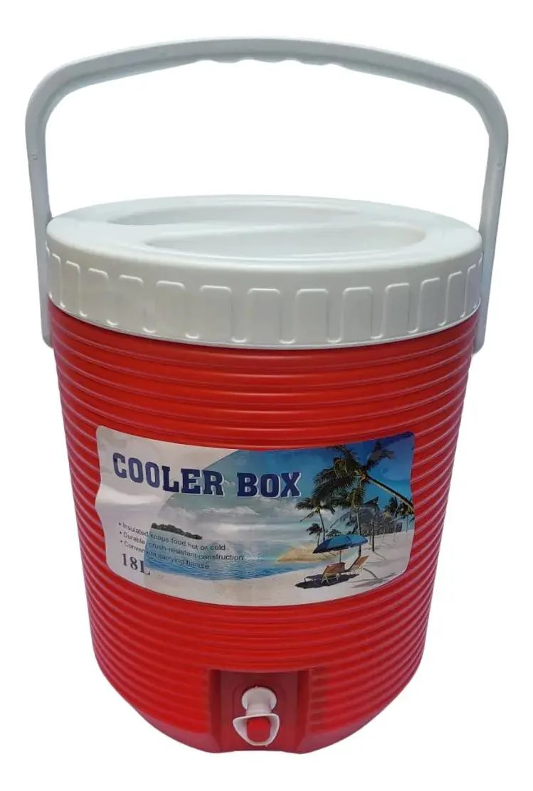 SET DE TERMO Y DISPENSADOR DE AGUA CON COOLER EN COLORES ROJO Y AZUL - 3