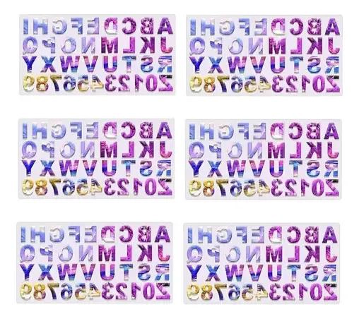MOLDE DE SILICONA PARA LETRAS CON 36 CAVIDADES PARA RESINA - 1