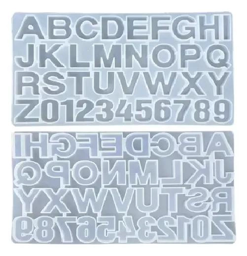 MOLDE DE SILICONA PARA LETRAS CON 36 CAVIDADES PARA RESINA - 4