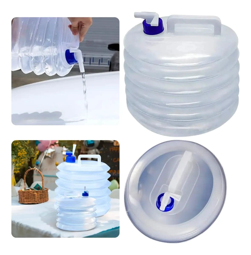BIDON PLEGABLE PORTATIL DE 8 LITROS PARA AGUA EN CAMPING Y ACTIVIDADES OUTDOOR - 1