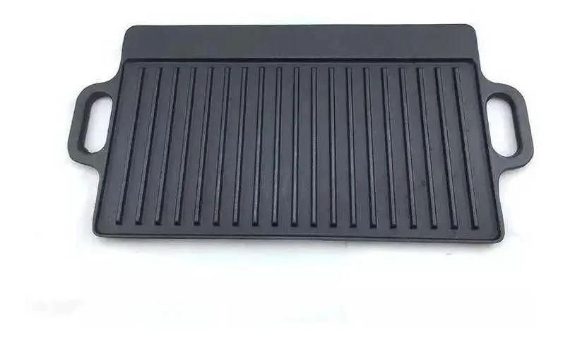 PLANCHA DE FIERRO FUNDIDO REVERSIBLE 46 CM X 23 CM PARA COCINA - 1