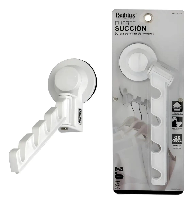 COLGADOR PLEGABLE CON VENTOSA PARA ROPA COLOR BLANCO RESISTENTE - 1